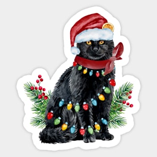 Christmas Lights Cat Sticker